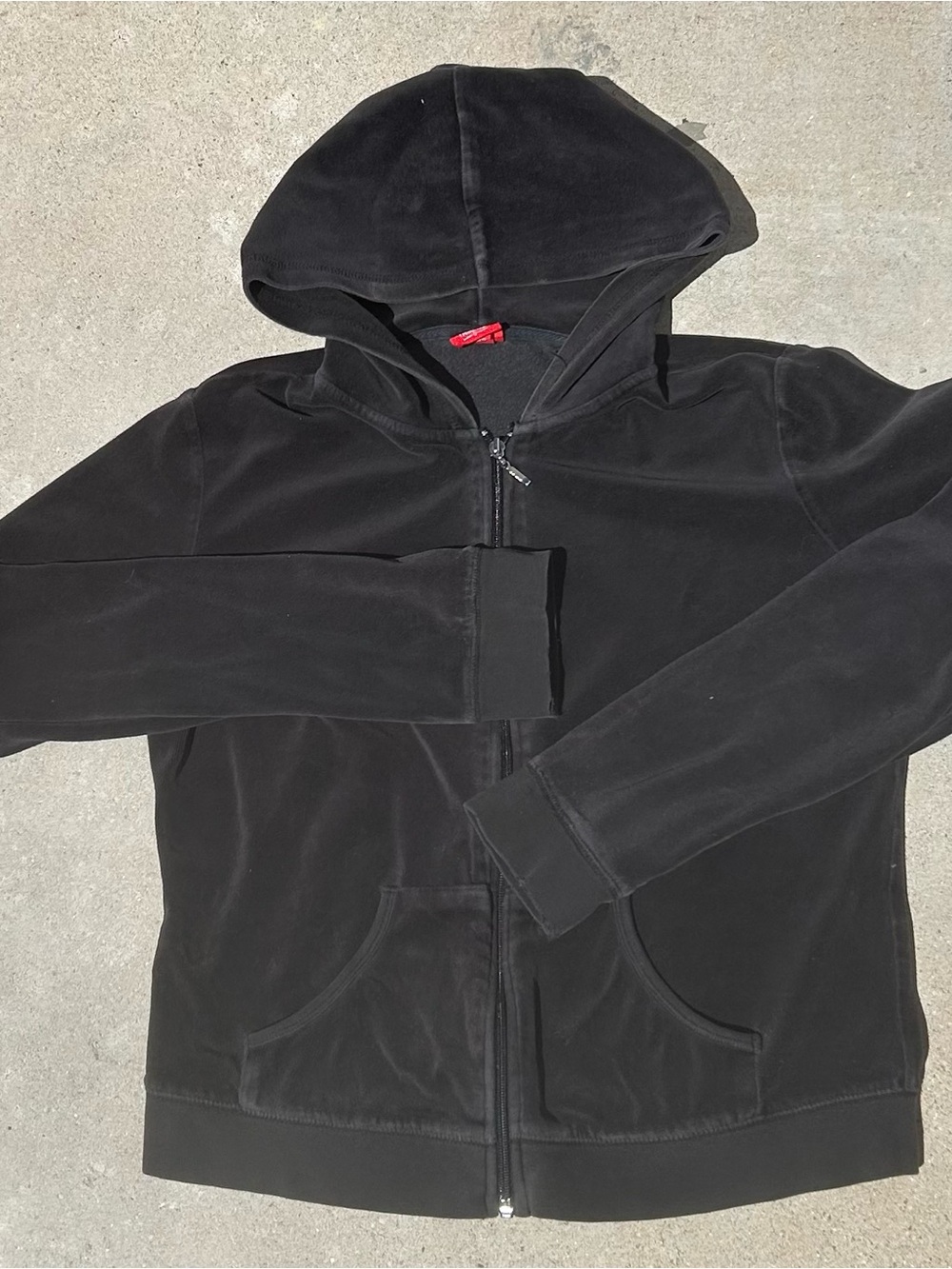 Black Hooded Zip Jacket